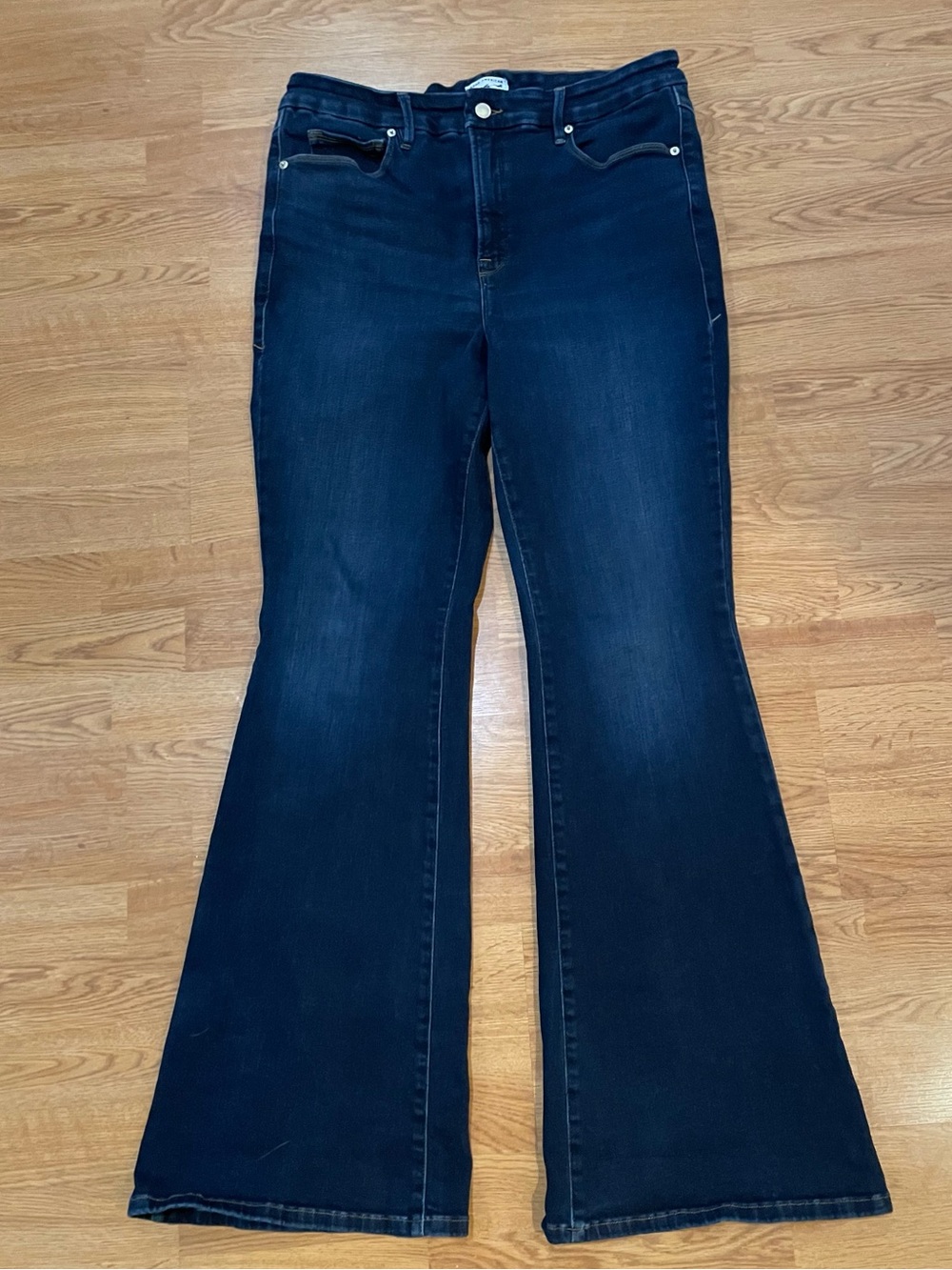 Good American x Dolly Parton "Dolly Joleans" Good Legs Flare Jeans